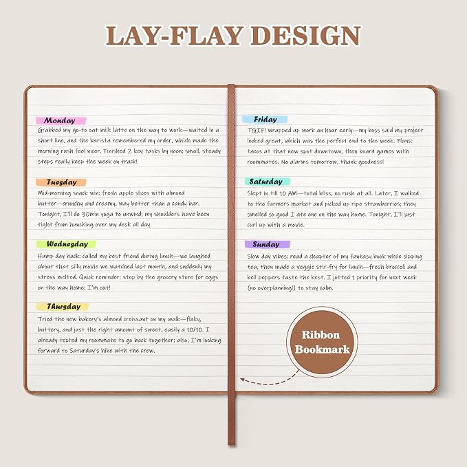 OMEYA Hardcover Journal Notebooks for Work: 8 Pack, A5 100gsm Lined Paper | Multicolor, 5.7" x 8.3", PU Leather Cover, Notebooks for Office, School, Meetings, Daily Plans and Personal Journaling