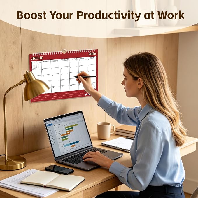 Comix x Bduck 18 Month Wall Calendar 2026-2027 11x8.5 Inch, Monthly Planner Jul 2026 to Dec 2027, Thick 120GSM Paper with Stable Twin-Wire Binding for Home Office Planning