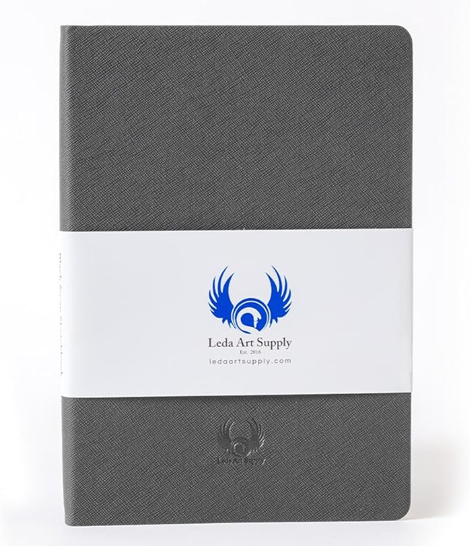 Sketchbook for Drawing, Lay Flat Softcover Sketch Book for Kids/Adults, Ideal for Ink, Water Color, Pen, Pencils, 160 Tear Resistant Pages, Size: Medium, Leda Art Supply (Medium Gray)