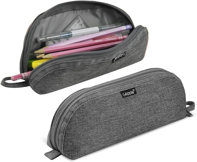 Gloppie Pencil Pouch - Practical Pencil Case, Aesthetic Simple Pencil Bag, Small Pen Holder, Back to School Supplies for Girls Boys, Grey