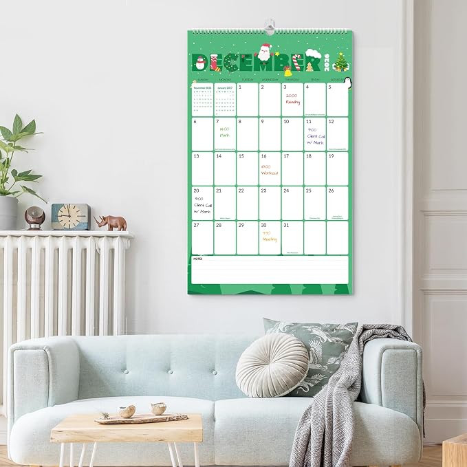 SUNEE 2026-2027 Wall Calendar Extra Large 17"x27", 21 Month July Calendar (Ends March 2028),Vertical Monthly for Wall, Cute