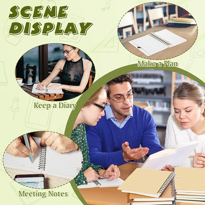 Resurhang 15 Sets Small Notebook Journal with Pen Bulk 4.5 * 5.5 Inch Pocket Size Spiral Lined Notepad for Women Men 100 Pages Notebook Employee Appreciation Gift for Work Study (Boho)