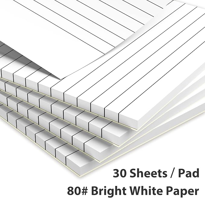 Nichela Notepad for Daily Planning and Organization of Work – 4 x 6-inches Lined Paper – Thick Bright White Paper – 30 Pages – Note Pads Ruled Pages – Pack of 8