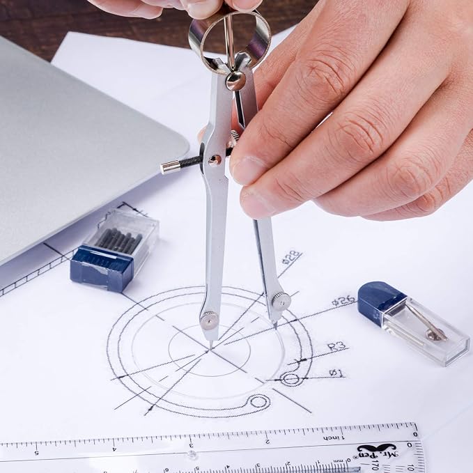 Mr. Pen- Protractor and Compass Set, Compass Protractor Set, Protractor | Compass for Geometry, Math Compass, Compass School, Math Compass and Protractor, Geometry Tools Set
