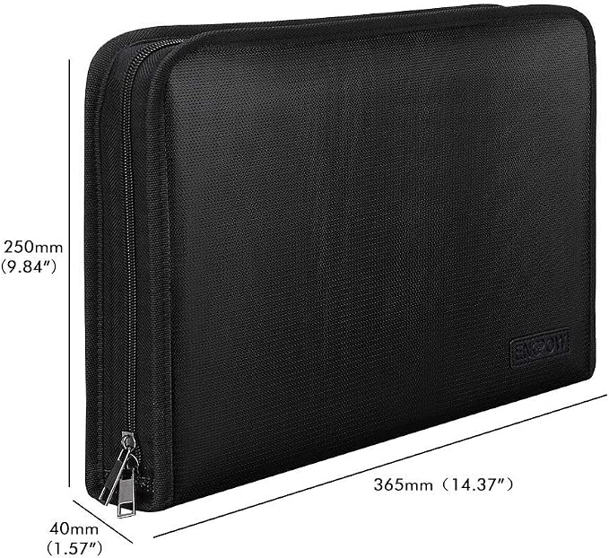 ENGPOW Expanding File Folder,Fireproof 25 Pockets Document Organizer Bag | Accordion File Organizer with Zipper＆Labels,Portable Home Travel Safe Storage for Important Files,Papers,Letter Size,Black