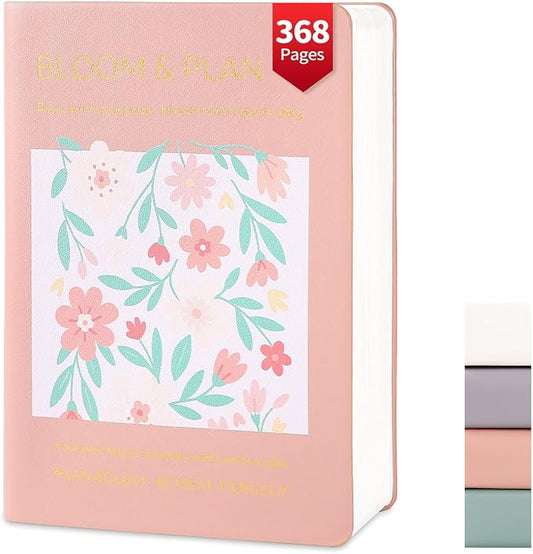 Thick Journal Notebook 368 Pages A5 Journals for Writing with 100GSM Lined Paper Softcover Leather Journals for Women School Note Taking Office Work Diary Pink