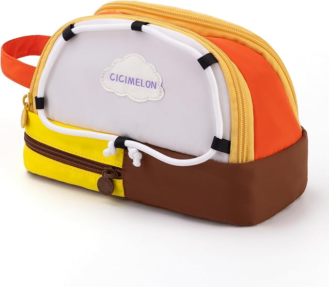 CICIMELON Large Capacity Pencil Case, Cute Aesthetic Pen Pouch with 3 Compartments, Big Pencil Bag Organizer for School Supplies, Pen Holder for Kids, Girls, Boys, Students
