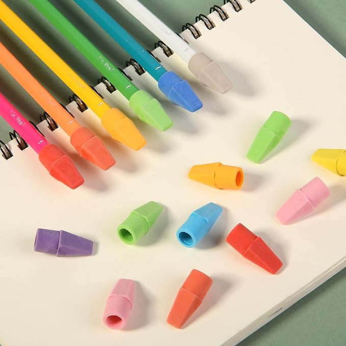 Mr. Pen- Pencil Erasers Toppers, 120 Pack, Colorful, Latex Free, No Smudge | Mr Pen Erasers for Pencils, Pencil Top Erasers, Eraser Caps, Eraser Tops