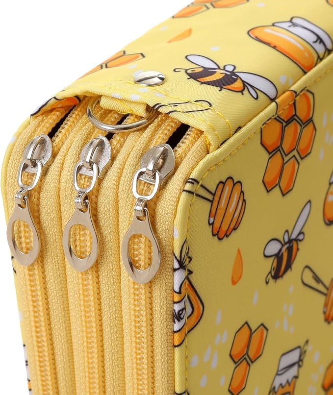 Portable Colored Printing Pattern Pencil Case Holds 72 pcs Pencils Bag Organizer with Handy Wrap Portable- Multilayer Holder for Watercolor Pens or Markers, Pencil Case Organizer for Artist