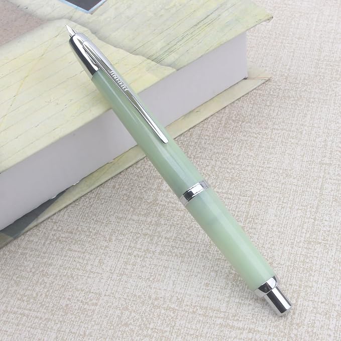 JINHAO 20 Celestial Jade silver Clip Resin Press Fountain Pen F Ink Pen With Converter Stationery School Supplies