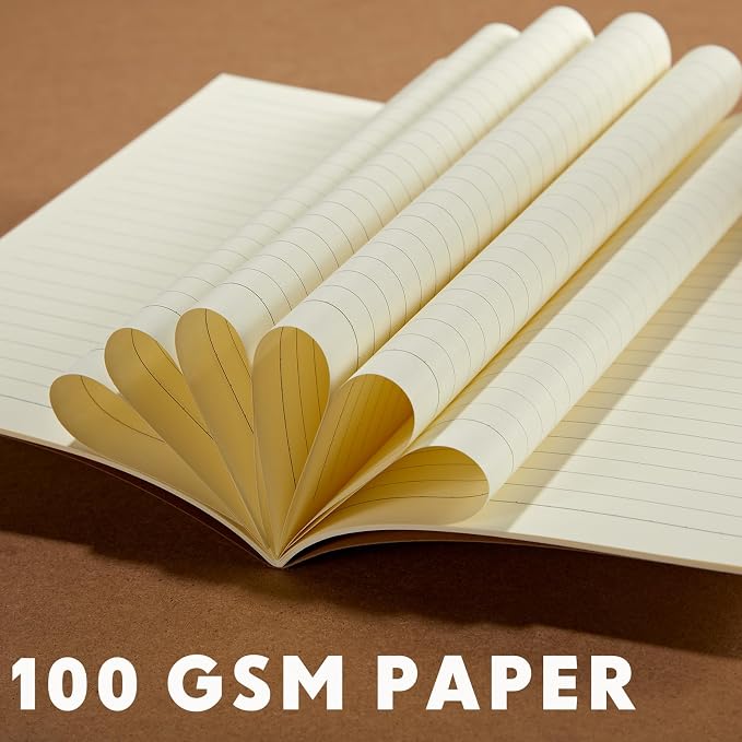 Mimorou 100 Pcs Journals Notebooks Bulk - Kraft Softcover A5 Small Notebooks 5.5 Inch x 8.3 Inch Notepads with 60 Page 30 Sheet for Writing Sketch Travel Office Supplies(Black, Brown, Red, Navy,Lined)
