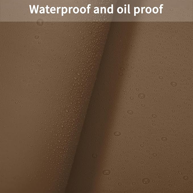 Faux Leather Table Cover,1.8mm Thick,12x48 Inch Desk Cover,Dresser Cover Top,Dresser Protector Top,Dresser Cover,End Table Cover.(Mud Color+Champagne Gold,12x48)