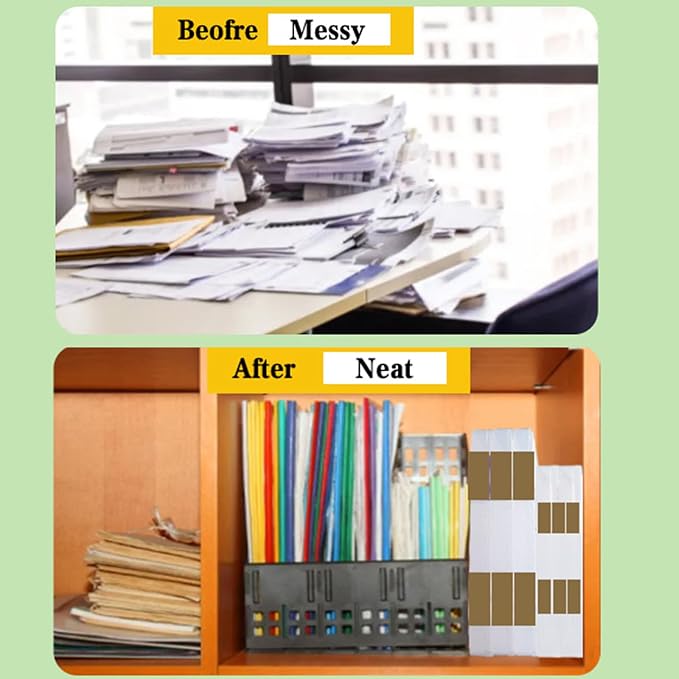 12 Pcs Clear A4 A5 File Box Document Plastic Storage Box with 48 Labels File Holder Organizer Paper Plastic Case Magazine Protector with Buckle Office School Supplies(Brown)