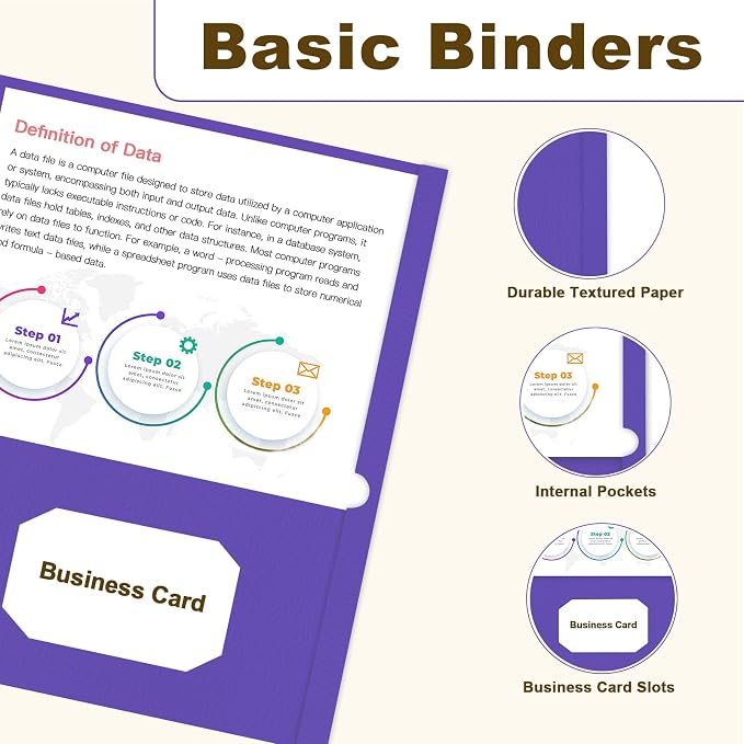 Folders with Pockets, LAYZZ 30 Pack Paper Pocket Folders, 2 Pocket File folders Fits Letter Size Paper, for School Office and Home (Purple)