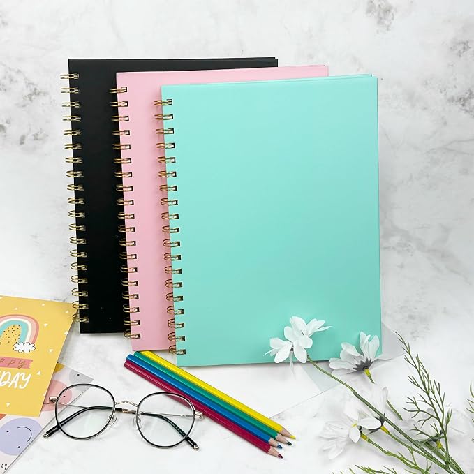 Blank Spiral Notebook B5 Pink Hardcover Sketch Book -7.48" X 10.18" 4 Pack unlined Journal for Drawing,160 Pages 100GSM Thick Paper for Note Taking School Office
