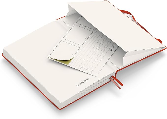 LEUCHTTURM1917 - Notebook Hardcover Medium A5-251 Numbered Pages for Writing and Journaling (Fox Red, Squared)