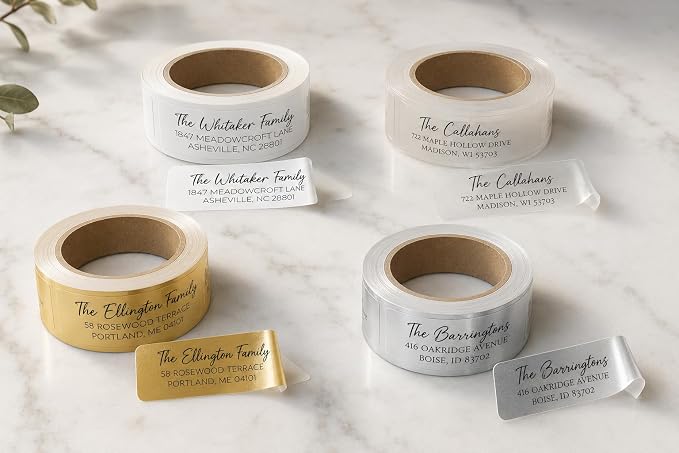 Personalized Return Address Labels - Custom Address Stickers on Rolls (250-500 Labels) (Business)