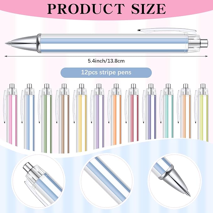 Motiskyy 24 Set Colorful Striped Mini Notebooks and Pens Bulk Small Lined Notepads for Back to School Students Teachers Employee Classroom Prize Office Supplies
