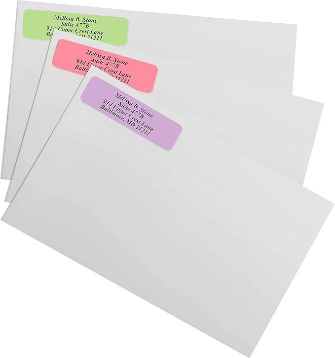 Pastel Rainbow Personalized Return Address Labels Without Dispenser - Roll of 500 Custom Labels