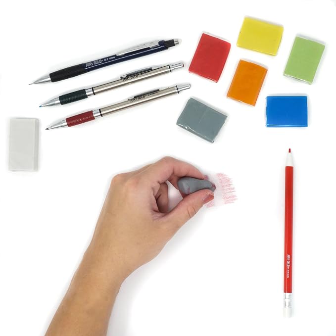 June Gold 6 Gray Kneaded Erasers, Moldable for Graphite, Charcoal & More | Blend, Shade, Smooth, Correct, and Brighten your Sketches and Drawings
