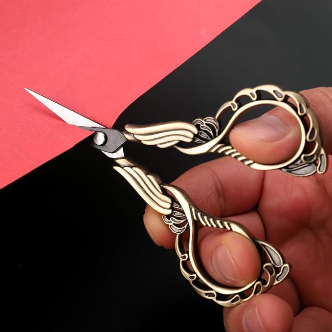 YOUGUOM Embroidery Scissors with Cover, Mini Sewing Shears | Small, Sharp, Precision, for Needlework, Cross Stitch, Crochet, Threading, Artwork, 4.3in, Craft DIY Tools, Left/Right Handed