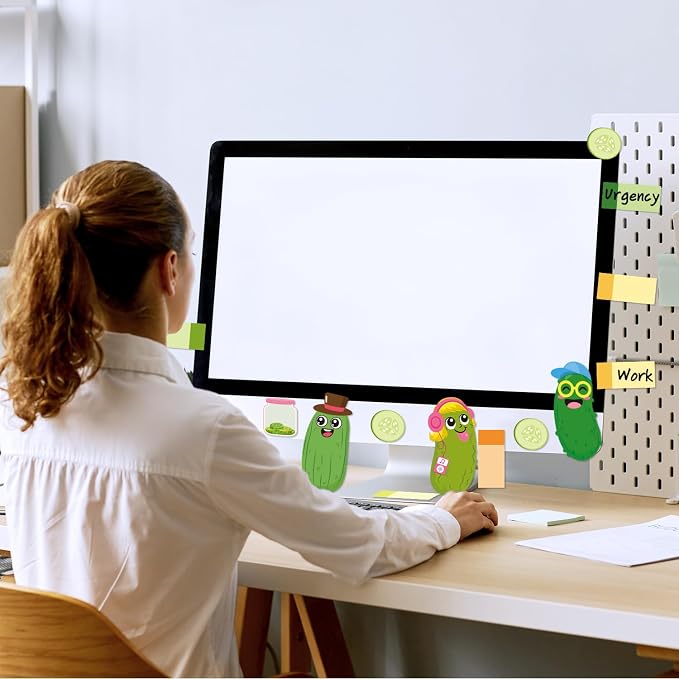 B1ykin Sticky Notes Set - 550 Sheets Memo Writing Pad New Pickles Design | Self-Stick Notes Pages, Teacher Appreciation Gift, School Office Supplies, Just A Girl Who Loves Pickles Design