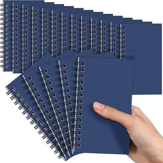 Jutom 18 Pcs Small Spiral Notebooks Memo Pads 3x5 Bulk Small Pocket Notepads Back to School Supplies Mini Notebook with Lined Mini Journals for Office & Work, 120 Pages (Dark Blue)