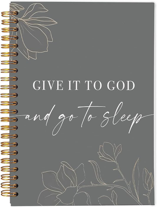 Give It To God And Go To Sleep Spiral Notebook,Bible Notebook Journal for Women Men Writing,College Ruled Spiral Notebook 5.5X8.3 Inch