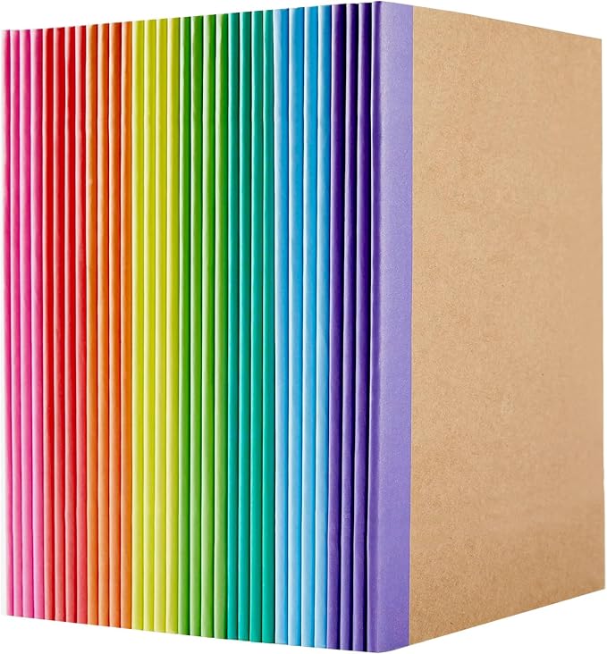 50 Pack A5 Lined Kraft Notebook Journals 8.3x5.5 In，Travel Journals Notebooks Bulk，Subject Notebooks 30 Sheets 60 Pages for Writing School Office Supplies (Multicolor Lined-50 Pack)