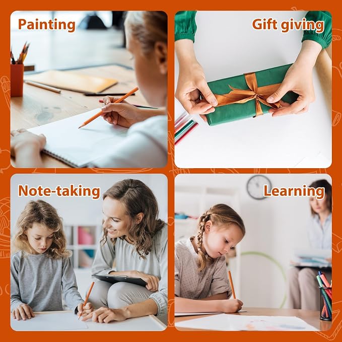 12 Pack Orange Colored Pencils for Kids, Pre-sharpened Art Pencils Back to School Supplies Set, Drawing Sketching Pencils for Students, Teachers, Classroom