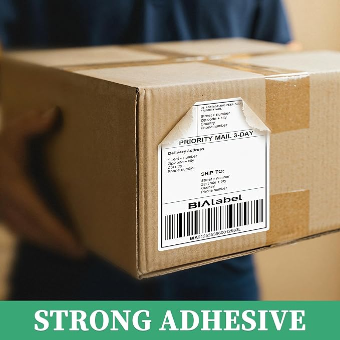 2000 Labels 4-Up 4" x 5'' Shipping Address Barcode Labels for Laser & Inkjet Printers, 500 Sheets, White, Permanent Adhesive, BIAlabel
