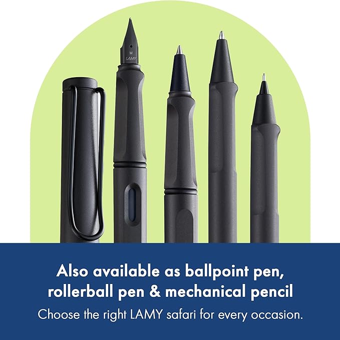 LAMY safari umbra - Fountain Pen with ergonomic grip & polished steel nib in size F - ideal for any Writing & Calligraphy - including LAMY T 10 blue cartridge - Right-Handed