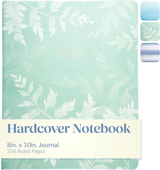 WORLD TRAVELER Large Lined Journal Notebook 256 Ruled White & Ivory Pages | Lay-Flat Binding, Gilded Page Edges Resist Wear, Reinforced Square Corners, Bleed-Resistant Smooth Paper