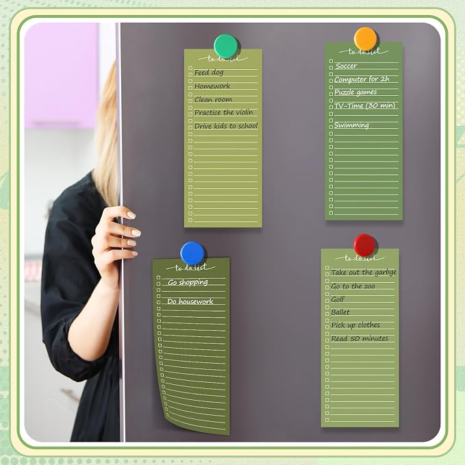 Censen 10 Pack 500 Sheets to Do List Notes Daily Checklist Notepad with 50 Sheets Undated Memo Pad Color Block Shopping List Weekly Plan Notepad Organizer Planners(Gradient Green,Lined)