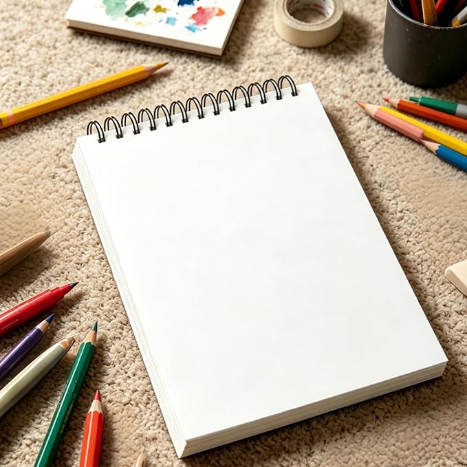 Cile Mixed Media Sketchbook–12x9 Inch,100 Sheets,100gsm Acid-Free Paper,Perfect for Drawing and Sketching with Tracing and Pastel Papers