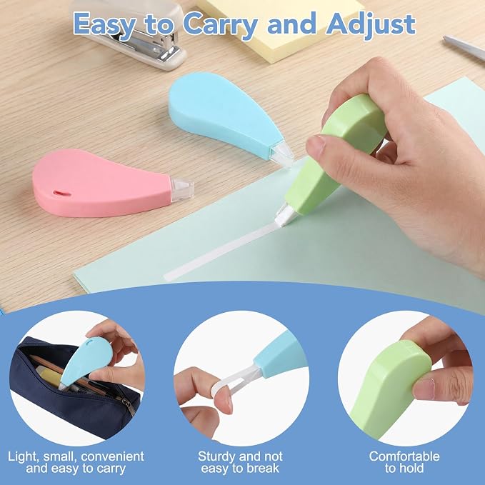 BESARME 12 Pack Correction Tape - Macaron Colors 19.69 Ft Each Correction Tape Roller for Students & Office Supplies