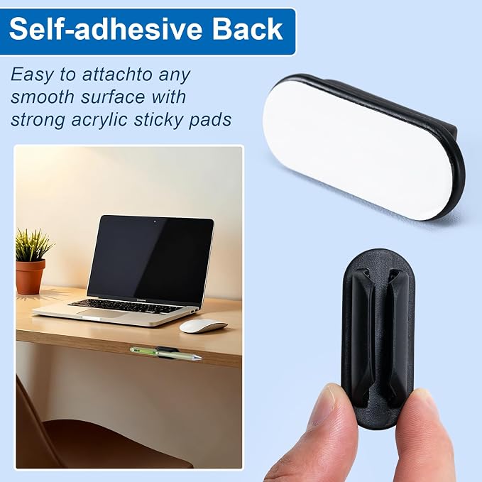 10 Pack Adhesive Pencil Holders for Desk,Silicone Flexible Pen Holder for Wall, Office, School,Home,Classroom Must Haves,Teacher Supplies Accessories,Desk Organizer,Small Gift Back to school