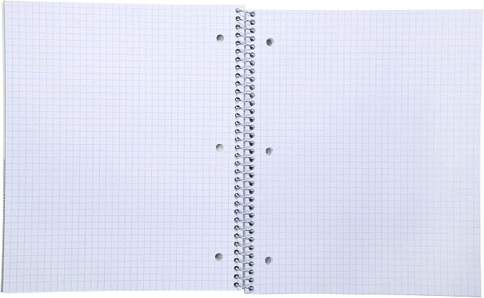 Mintra Office Durable Spiral Notebooks, 1 Subject, (Purple, 4x4 Graph 1pk), 100 Sheets, Poly Pocket, Moisture Resistant Cover, School, Office, Business, Professional