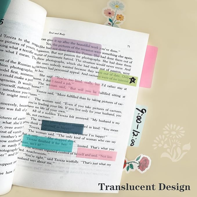 ELII 900 PCS Book Tabs 2 Inch Sticky Index Tabs, Colored Page Markers | Repositionable Tags,Reading Tabs,Self Adhesive Tape Flags for Books, Binders, Notebook and File Folders,Smooth Writing