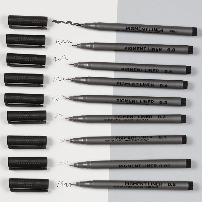 Incraftables Calligraphy Brush Pens – Pack of 9 Assorted Tips – Black Chisel Tip Markers for Hand Lettering, Writing, Sketching, Scrapbooking, & Art Projects – Beginner Kit for Kids & Adults