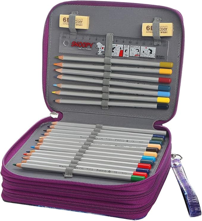Portable Colored Pencil Case-72 Slots Colored Pencil Case Organizer with Zipper for Watercolor Pens or Markers, Pencil Case Organizer for Artist