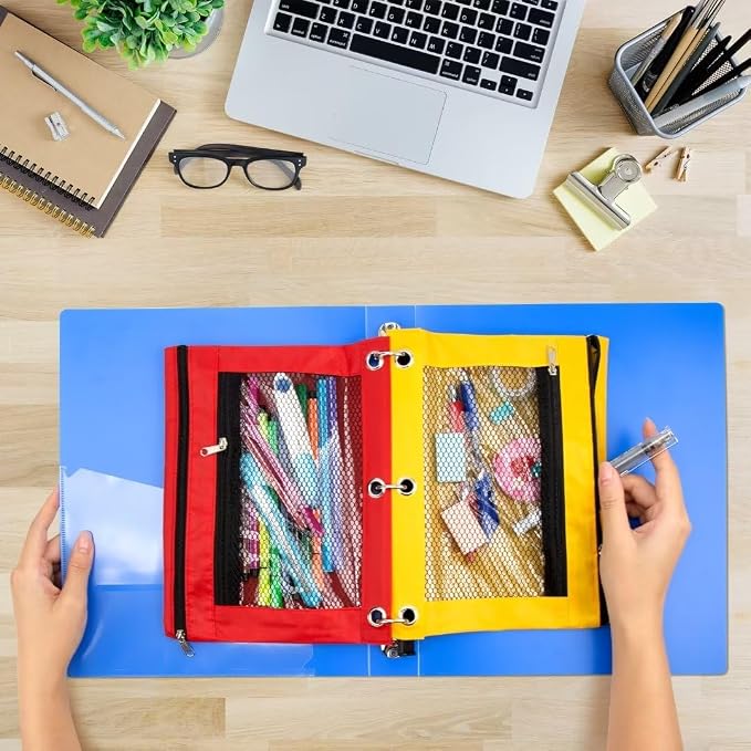 IKAYAS 80 Pack Pencil Pouch for 3 Ring Binder bulk Binder Pencil Pouch with Zipper, Pencil Pouches Pencil Bags for Classroom bulk Pencil Box Pencil Case for Storing School Students Teacher Supplies
