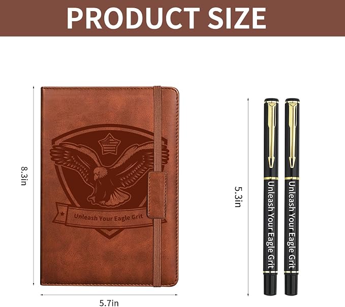 1Pcs Journal Notebook with 2 Pen Set, A5 Lined Leather Hardcover Executive Journals, Suitable for Man Woman Work, Study, Diary & Business, Black