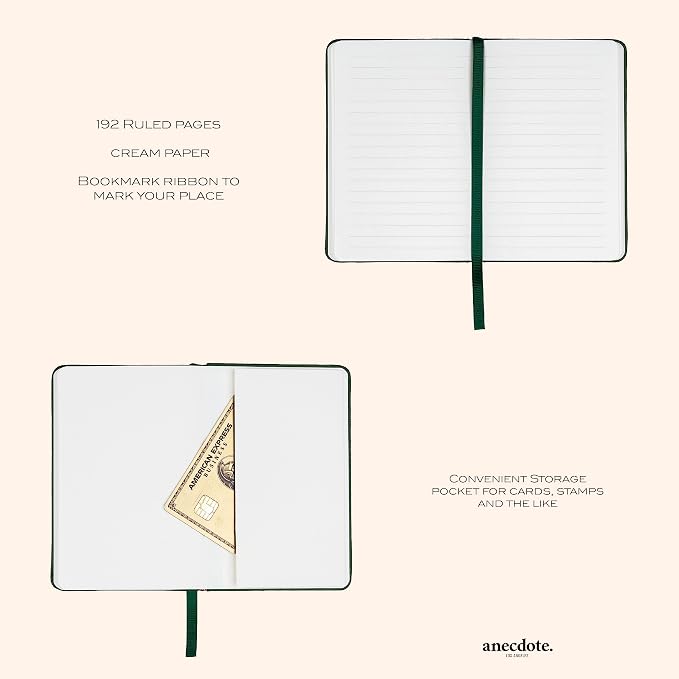 ANECDOTE. Small Journal Notebook for Men & Women, 192 Pages | Thick 80 GSM Lined Paper| Hardcover (5.5"x3.5" Pocket Size) | Daily Journaling Diary for Work, Travel, School & Office Use (Ink Blue)