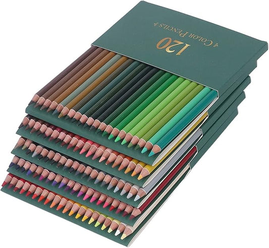 120 Colored Pencils Set, Soft Core Oil Based Coloring Pencils with Green Box Art Supplies for Drawing Sketching Blending Shading