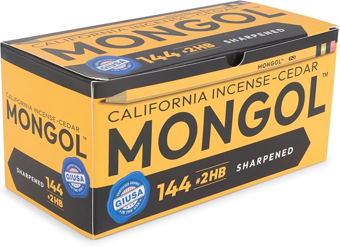 Mongol Classic Incense Cedar #2 Pencil - 144-Pack - Pre-sharpened, European Graphite Core, US Grown Cedar, Smudge Free Eraser – Nontoxic PMA Certified