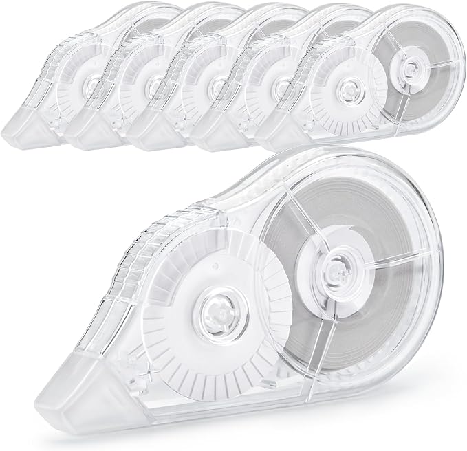 6 Pcs Correction Tape, 98.43 Ft Long-Lasting White Wrong Out Tear-Resistant Bulk, Instant Corrections Easy To Use Applicator for School, Office, Note Taking, Journal