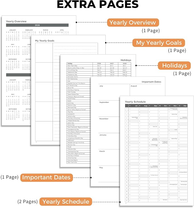AHGXG Academic Planner 2026-2027, July 2026 - June 2027, 5.7" x 8.3" | Weekly and Monthly, Hardcover, Spiral-Bound, Calendar, Agenda for Women, Student, School, 12-Month Tabs (Colourful Tree)