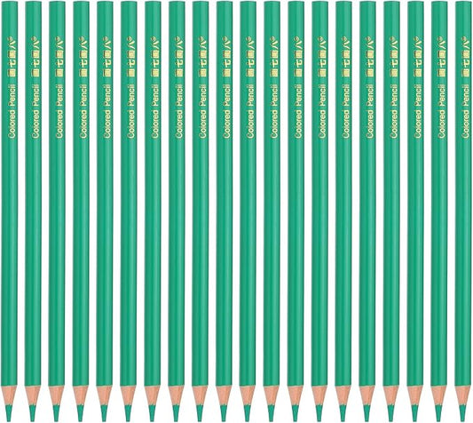 PATIKIL Sapphire Green Colored Pencils Set,20 Pcs Oil Color Pencils Wooden Coloring Drawing Pencil for Artists Art Painting