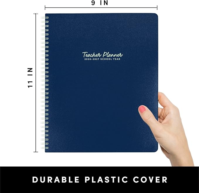 PAPERAGE Teacher Planner, Weekly & Monthly Academic Planner & Calendar, 12-Months, July 2026 - June 2027, (9.5" x 11"), Teacher Lesson Planning Book with Tabs, Stickers & Inner Pocket, Royal Blue